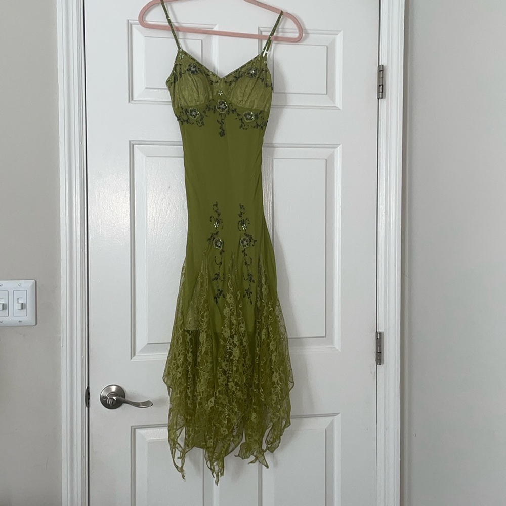 Lotus evening spaghetti strap long dress